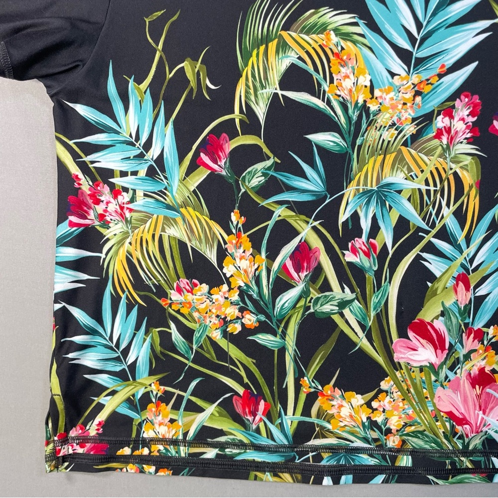 Johnny Was Bee Active Short Sleeve Step Hem Tee, Floral, Cropped - Womens Large - Picture 6 of 16
